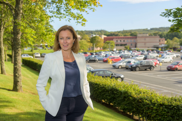 Photo of Rachael Hamilton MSP outside the Borders General Hospital 