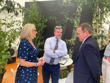 Photo of Rachael Hamilton MSP with George Eustice MP, Secretary of State for the Environment, Food & Rural Affairs, and Finlay Carson MSP, Convener of the Scottish Parliament’s Rural Affairs Committee